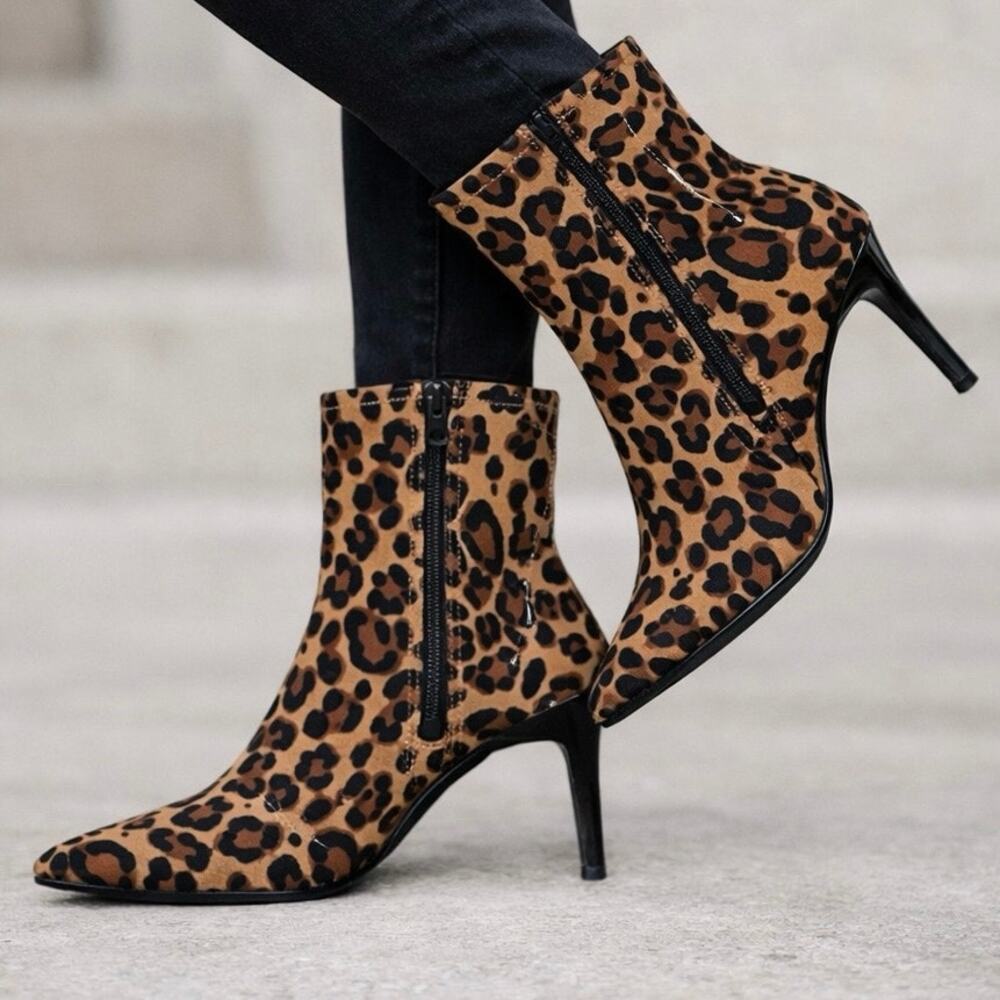 Mix‎ No. 6 Cadaoria Leopard Print Ankle Boots Size 8